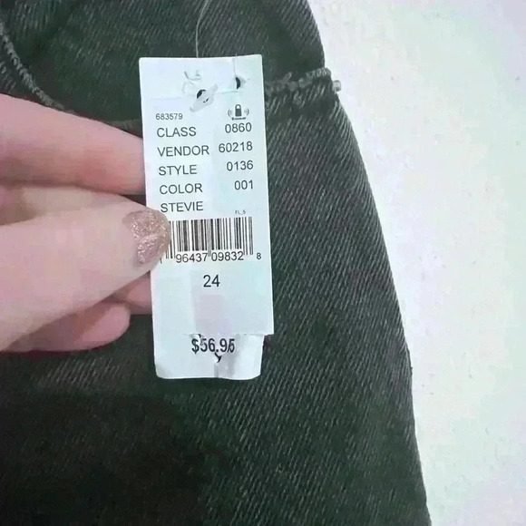 PacSun Black Denim High Rise Straight Jeans- Size 24- NWT - Picture 2 of 5